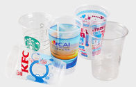 Plastic Yoghurtkoppen met platte kop 250ml in Vorm Etiketteringsfilm het Verzegelen