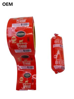 Voorbeeld Gratis Gepersonaliseerd Logo Print Plastic Wurst Casing Voor Wurst
