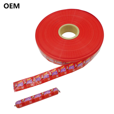 Voorbeeld Gratis Gepersonaliseerd Logo Print Plastic Wurst Casing Voor Wurst