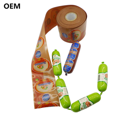 Plastic sausage casings Custom logo flexografie Printing Plastic rundvlees sausage casings