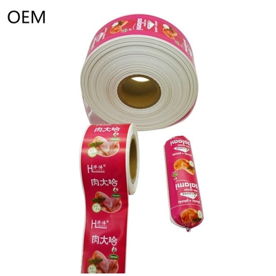 Plastic sausage behuizing voedsel kwaliteit sausage verpakking sausage behuizing custom flexografie print merk logo