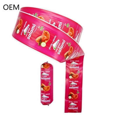 Plastic sausage behuizing voedsel kwaliteit sausage verpakking sausage behuizing custom flexografie print merk logo