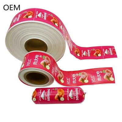 Plastic sausage behuizing voedsel kwaliteit sausage verpakking sausage behuizing custom flexografie print merk logo