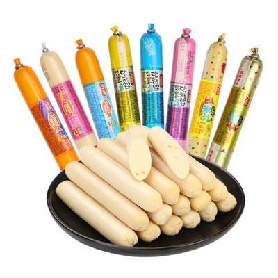 Levendige afdruk Hoogtemperatuurbestendige PVDC Plastic Sausage Casing Film voor Sausages