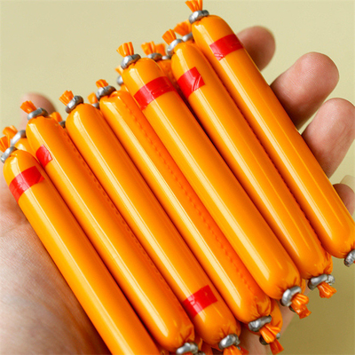 Op maat gemaakte logo gedrukte hoogbarrière PVDC-rol plastic worstkasten