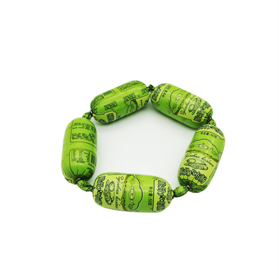 Custom LOGO Printing OEM Wurst Verpakkingsmaterialen Groene kleur Wurst Plastic hoes