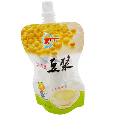 250ml de Tribune van Doypack van de sojamelk op Zak met Gedrukte Pijpoem