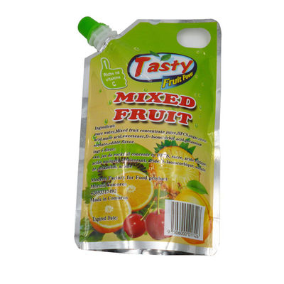 Voedingsmiddelen op maat gemaakt LOGO Printing Stand Up Pouch Bags met zuigstuk voor sappen