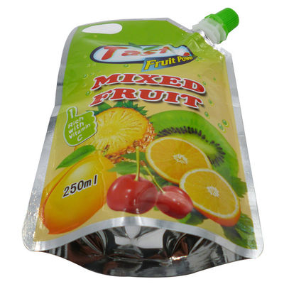 Voedingsmiddelen op maat gemaakt LOGO Printing Stand Up Pouch Bags met zuigstuk voor sappen