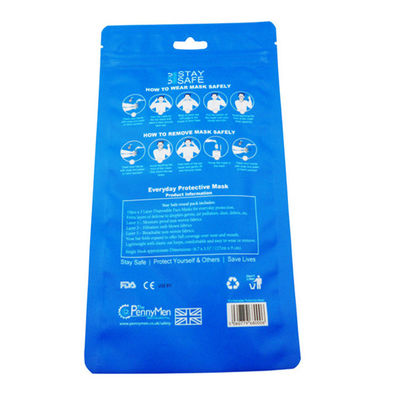Kingred Custom Printing Barrier Warmteverzegelbaar Ziplock Mask Pouch Verpakkingszak