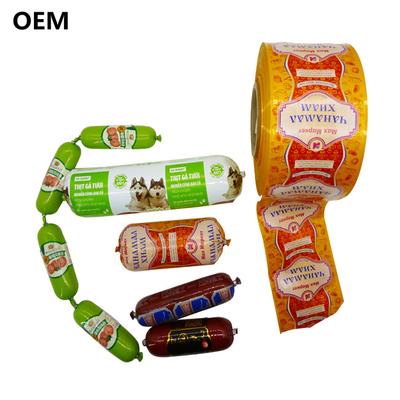 Custom LOGO PVDC Plastic Sausage Casing Film voor PET-voedingsmiddelen