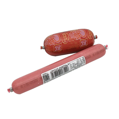 Aangepaste logo bedrukte voedselveilige plastic worstomhulsels hittebestendig