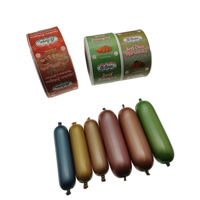 Voedingsproducten OEM Gedrukt Plastic Sausage Casings Gekleurd Voor Sausages